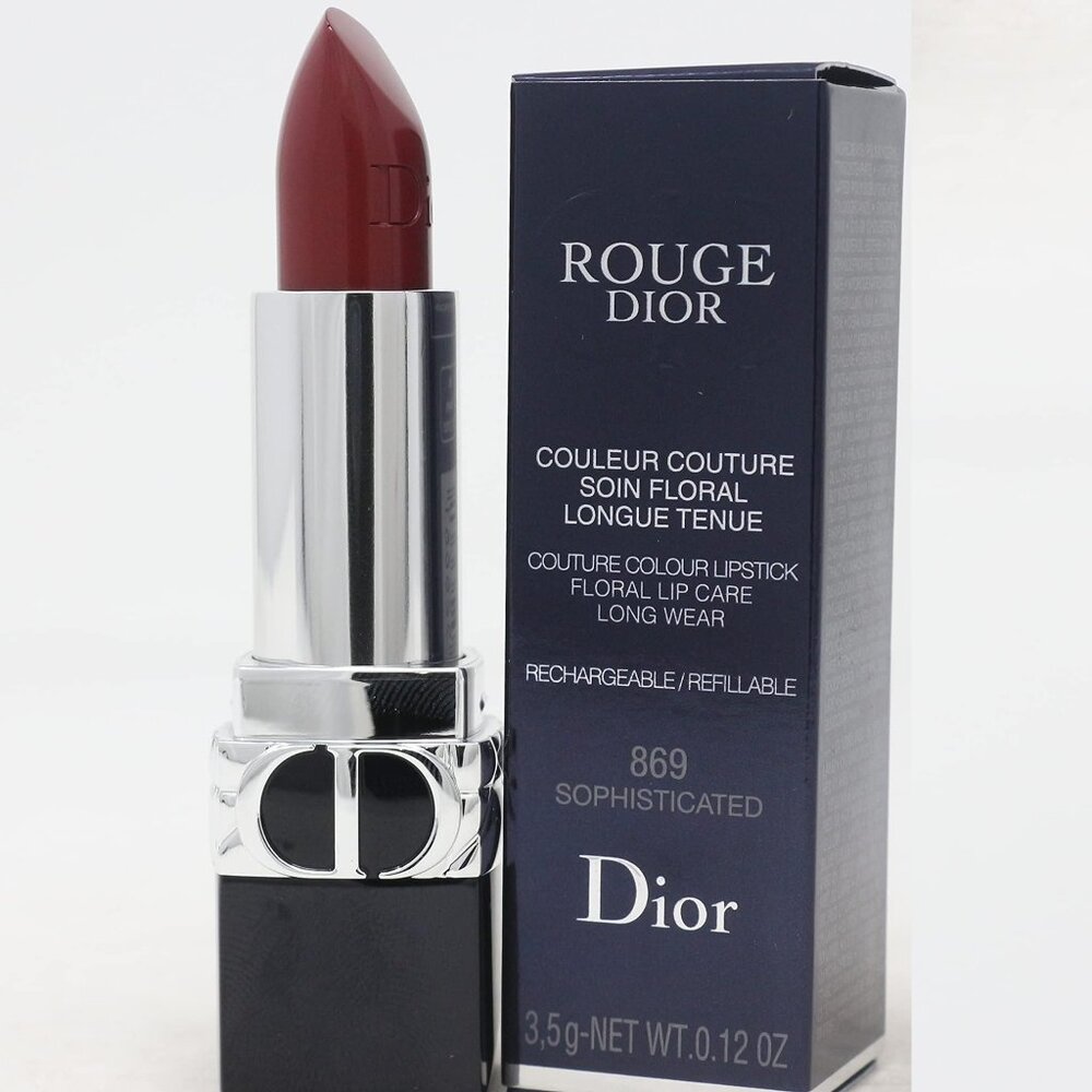 NIB 💚Dior #869 SOPHISTICATED (Satin) Rouge Dior Refillable Lipstick ✔️ BNIB_4